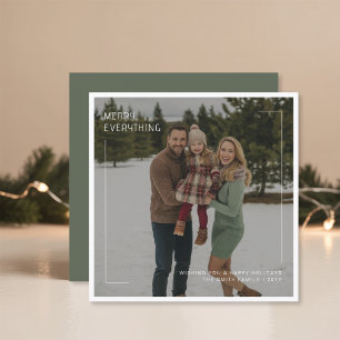 Alles Moderne Snowy Family Sage Green Ho Feiertagskarte