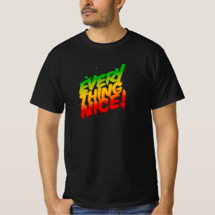 Alles Nice Rasta Typografie Reggae T - Shirt