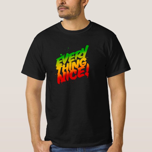 Alles Nice Rasta Typografie Reggae T - Shirt (Vorderseite)