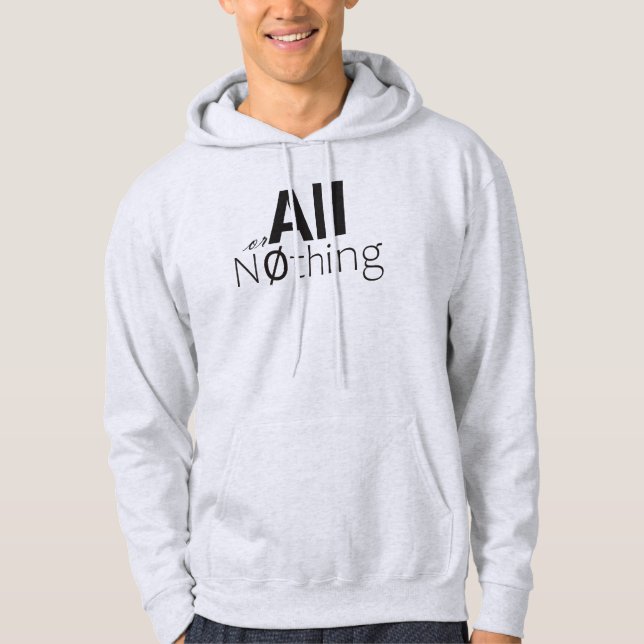 Alles-oder-Nichts-Mathe-Null-Leeres-Symbol Motivie Hoodie (Vorderseite)