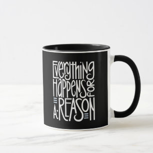 Alles passiert weiße Tasse