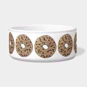 Alles Poppy Sesam Seed Bagel Frühstück Essen Napf