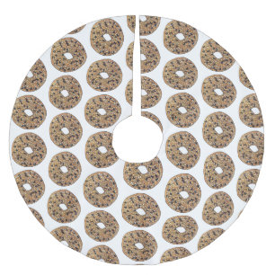 Alles Poppy Sesam Seed Bagel Frühstück Essen Polyester Weihnachtsbaumdecke