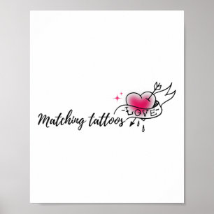 Alles rund um die Liebe Valentines Matching Tattoo Poster