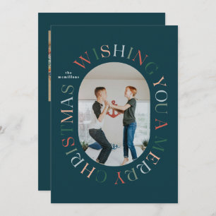 Alles rund um frohe Weihnachten farbenfrohe Foto-K Einladung