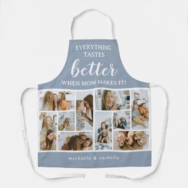 "Alles schmeckt besser"-Fotocollage-Geschenk für M Schürze (Vorderseite)