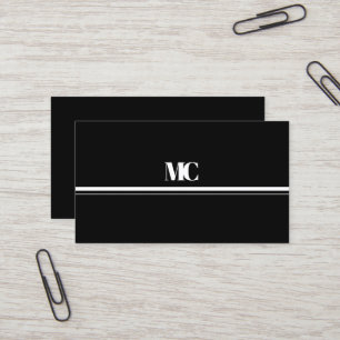 Alles Schwarz Weiß Moderne Fette Monogramm Visitenkarte