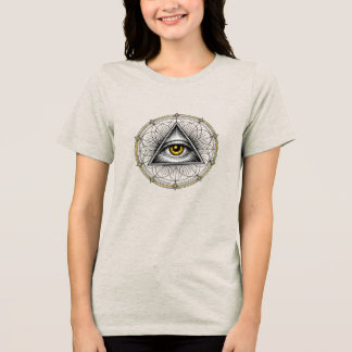 Alles sehendes Auge Heilige Geometrie Tri-Blend Shirt