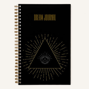 Alles sieht Auge Dream Journal Schwarz & Gold Notizbuch