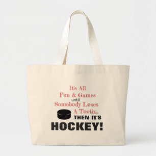 Alles Spaß und Spiele..dann ist es HOCKEY! Jumbo Stoffbeutel