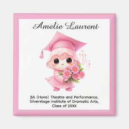 🎓 Alles Text individuell Chibi Bloom Abschluss Magnet