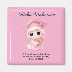 🎓 Alles Text individuell Chibi Rose Abschlussfeie Magnet