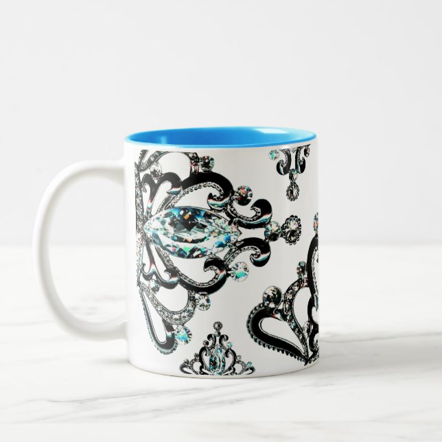 "Alles Tiara" Zwei-Tone-KAFFEE-TASSE Zweifarbige Tasse (Links)