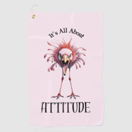 Alles über Attitude Funny Flamingo Golfhandtuch