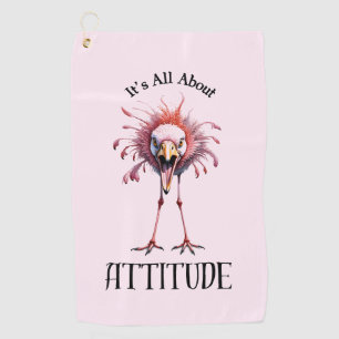 Alles über Attitude Funny Flamingo Golfhandtuch