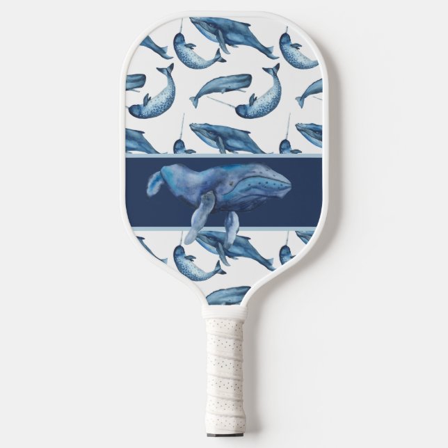 ALLES ÜBER BLAUE WHALES Paddel Pickleball Schläger (Vorderseite)