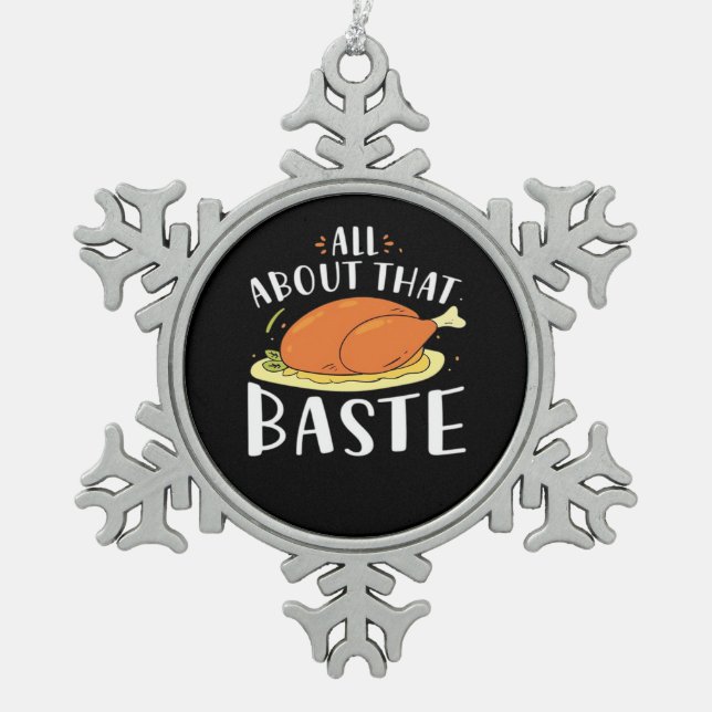 Alles über das Baste Design Schneeflocken Zinn-Ornament (Vorderseite)