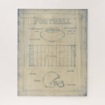 Alles über das Spiel - Fußball Puzzle<br><div class="desc">All About the Game II" von Ethan Harper. Enthält ein blaudruckähnliches Bild von Fußballelementen.</div>