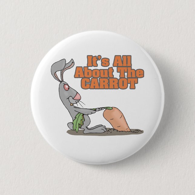 alles über den karottenwitzigen Hasen-Cartoon Button (Vorderseite)