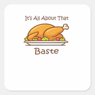 Alles über diese Baste (Erntedank) Trendy Quadratischer Aufkleber