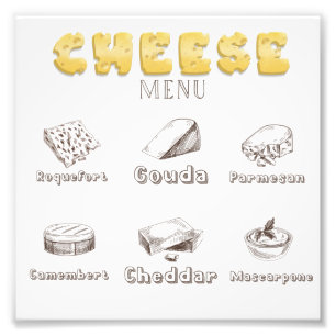 Alles über Käse Typen       MenuPhoto Print Fotodruck