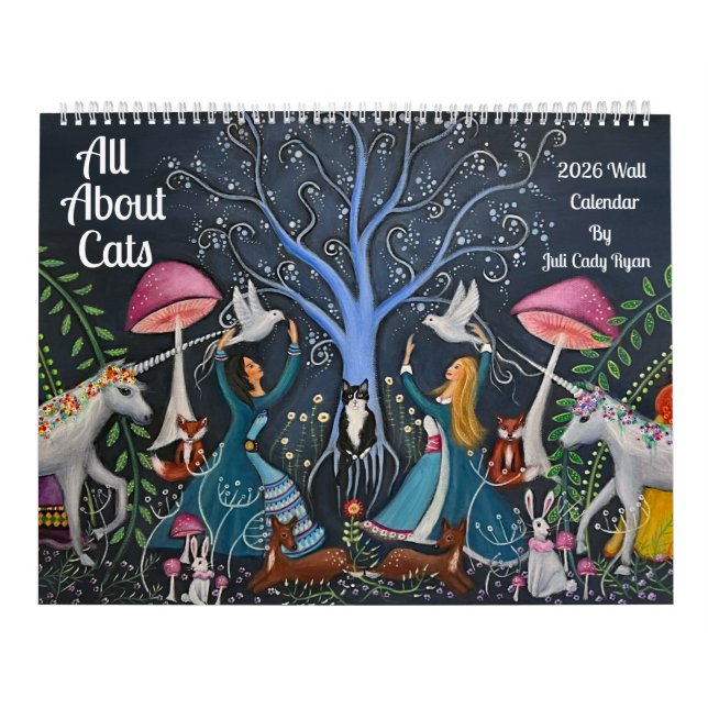 Alles über Katzen 2025 Whimsical Art Kalender (Titelbild)