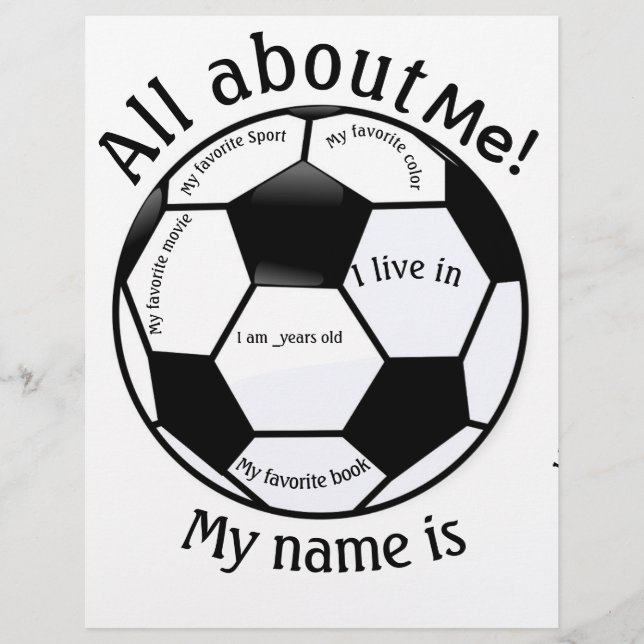 Alles über mich! Fußball  Briefbogen (Vorderseite)