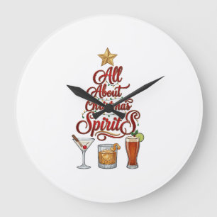 Alles über Weihnachts-Geister-Cocktails Whiskey St Große Wanduhr