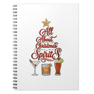 Alles über Weihnachts-Geister Cocktails Whiskey St Notizblock
