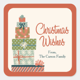 Alles verhüllte Weihnachtsgeschenk Quadratischer Aufkleber