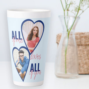 Alles von mir liebt alles von dir 2 Herz Foto Blau Milchtasse
