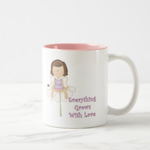 Alles wächst mit der Liebesfee Zweifarbige Tasse