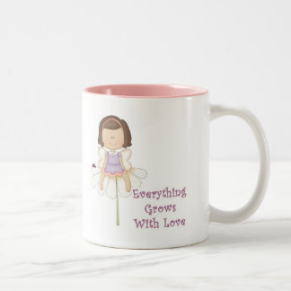 Alles wächst mit der Liebesfee Zweifarbige Tasse