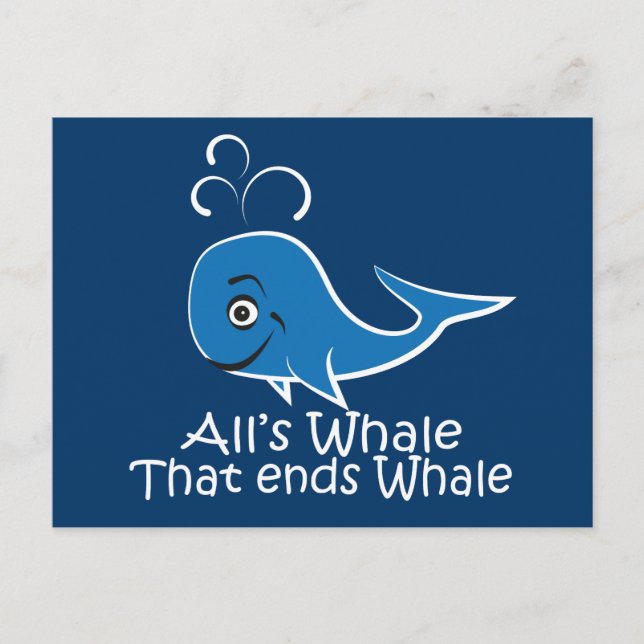 Alles Wal, der den Wal beendet - Funny Card Postkarte (Vorderseite)