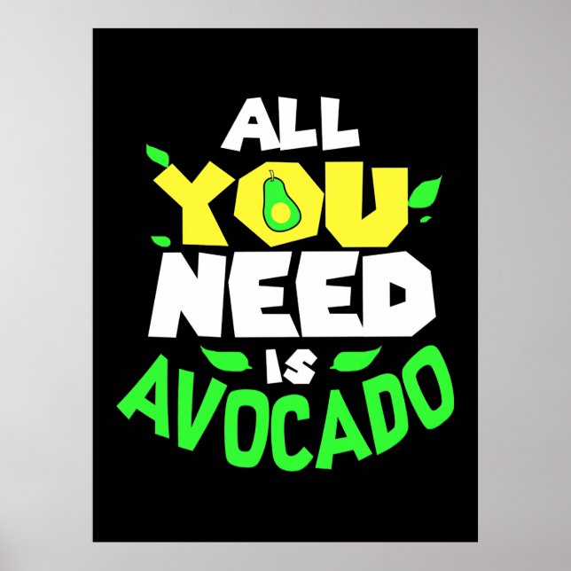 Alles was du brauchst ist Avocado Poster (Vorne)
