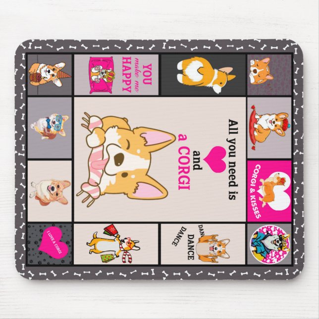 Alles was du brauchst ist Corgi Blanket Mousepad (Vorne)