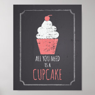 Alles was du brauchst ist ein Cupcake Poster