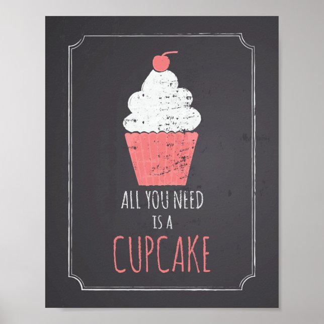 Alles was du brauchst ist ein Cupcake Poster (Vorne)