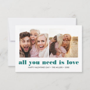 ALLES WAS DU BRAUCHST IST LIEBE 2 Foto Valentinsta Mitteilungskarte