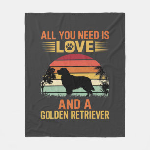 Alles was du brauchst ist Liebe Golden Retriever Fleecedecke