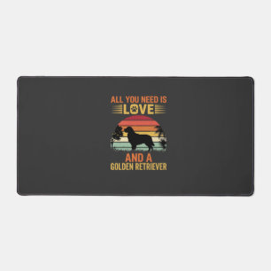 Alles was du brauchst ist Liebe Golden Retriever Schreibtischunterlage