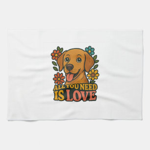 Alles was du brauchst ist Liebe Hund Geschirrtuch