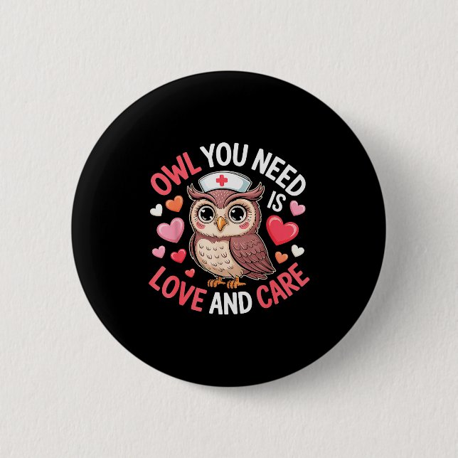 Alles was du brauchst ist Liebe Krankenschwester V Button (Vorderseite)