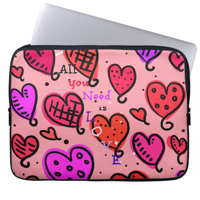 Alles, was du brauchst, ist Liebe Laptopschutzhülle (Vorderseite)