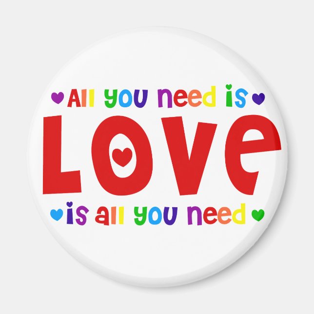 Alles was du brauchst ist Liebe Magnet (Vorne)