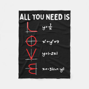 Alles, was du brauchst, ist Liebe Mathe Valentinst Fleecedecke