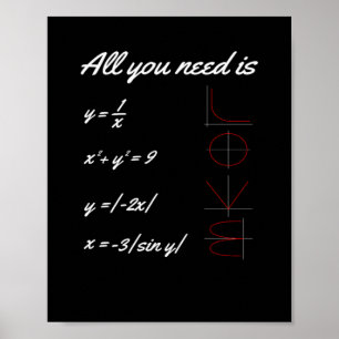 Alles, was du brauchst, ist LIEBE-Mathematik Poster