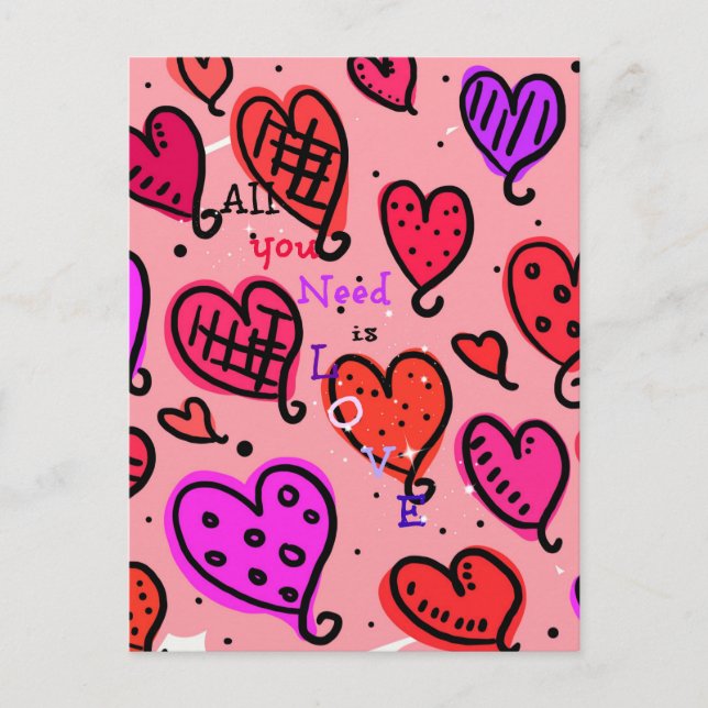 Alles was du brauchst ist Liebe Postkarte (Vorderseite)
