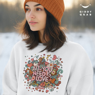 Alles, was du brauchst, ist Liebe Retro Vintage Ty Sweatshirt