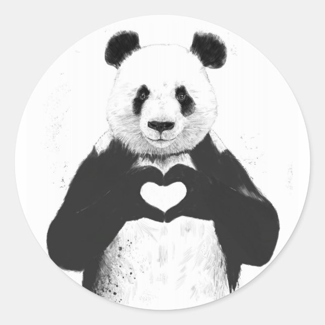 Alles was du brauchst ist Liebe Runder Aufkleber (Vorderseite)